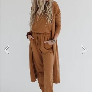 Women's Camel Jumpsuit with Duster